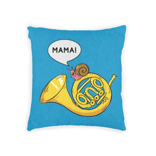 Discover Snail French Horn Shell Pun Musician Gift Woven Pillows