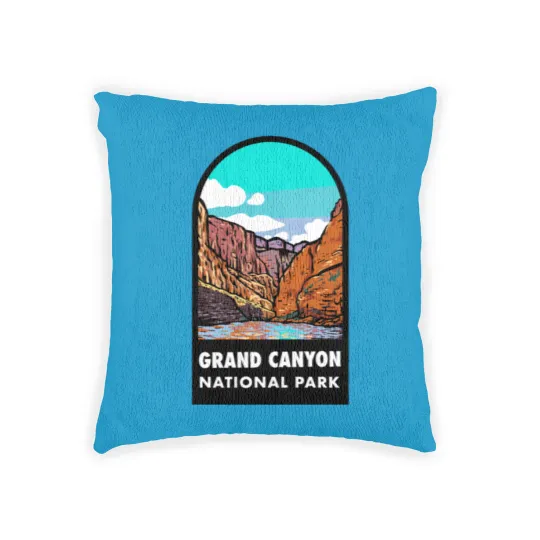 Discover Grand Canyon National Park Badge Woven Pillows