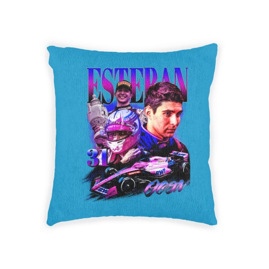 Discover Esteban Ocon Woven Pillows Driver Racing Championship Formula Racing Woven Pillows French Vintage Design 90s Graphic Woven Pillows