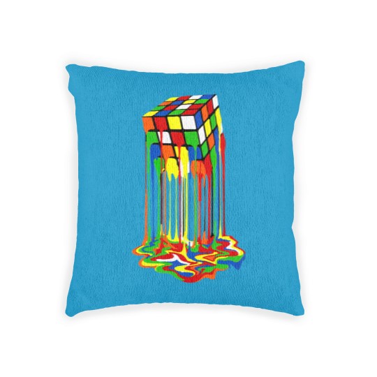 Discover Rainbow Abstraction melted rubix cube - Rubix Cube - Woven Pillows