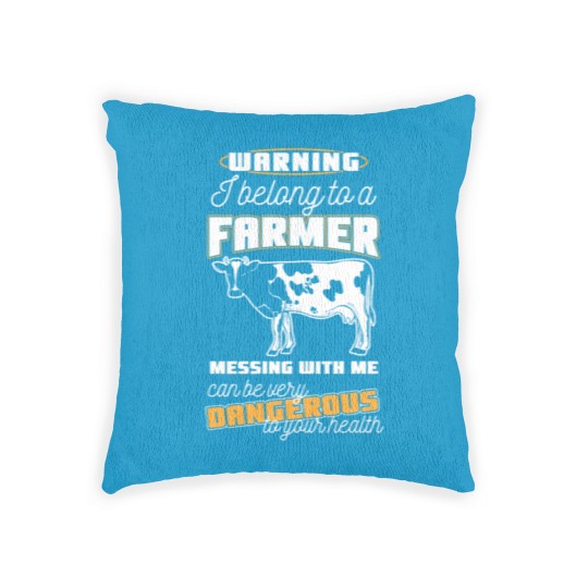 Discover Warning Belong To A Farmer Funny Farming Gift Woven Pillows