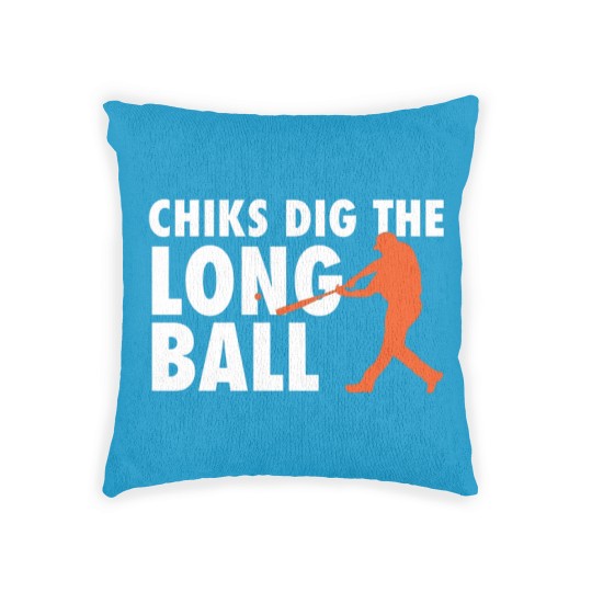 Discover Chicks Dig The Long Ball - Baseball - Baseball - Woven Pillows