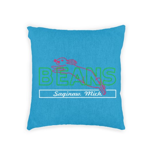 Discover Beans Bunny Saginaw Michigan Nostalgia Woven Pillows