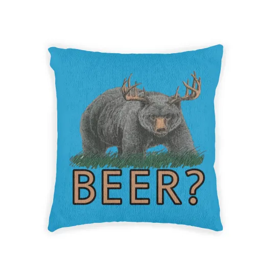 Discover Bear Deer Beer - Beer - Woven Pillows
