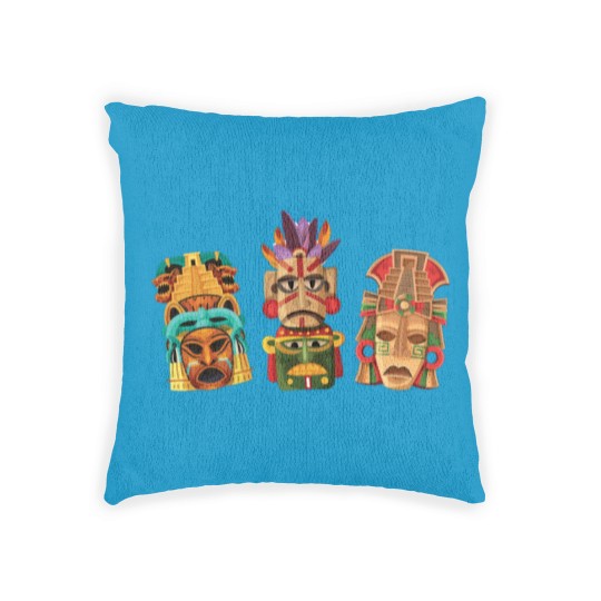 Discover Aztec Mask Inca Culture Maya Civilization Gift Woven Pillows