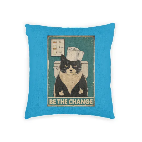 Discover Be The Change Tuxedo Cat kitten quotes gift Woven Pillows