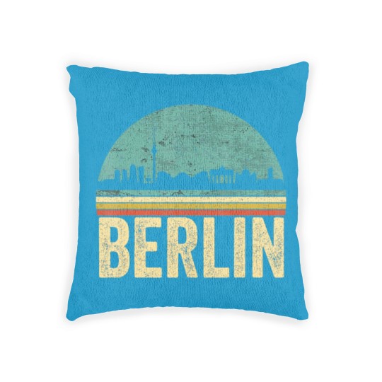 Discover Vintage 80s Retro Berlin Souvenir Skyline Berlin Woven Pillows