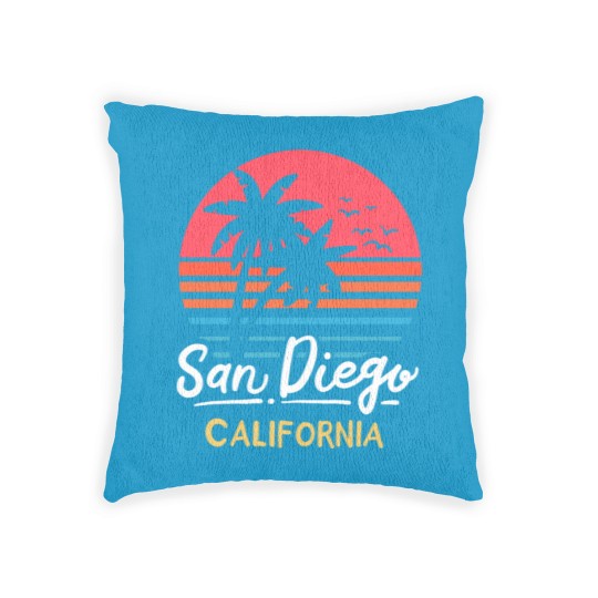 Discover San Diego California CA Vintage Woven Pillows