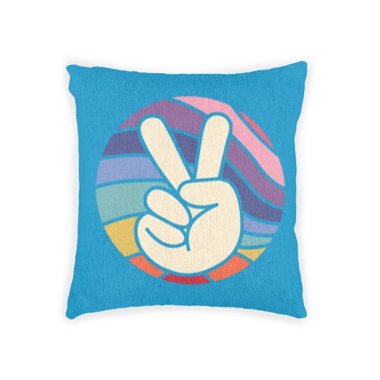 Discover Groovy Peace Sign Hand Hippie Vintage 70s Gift Woven Pillows