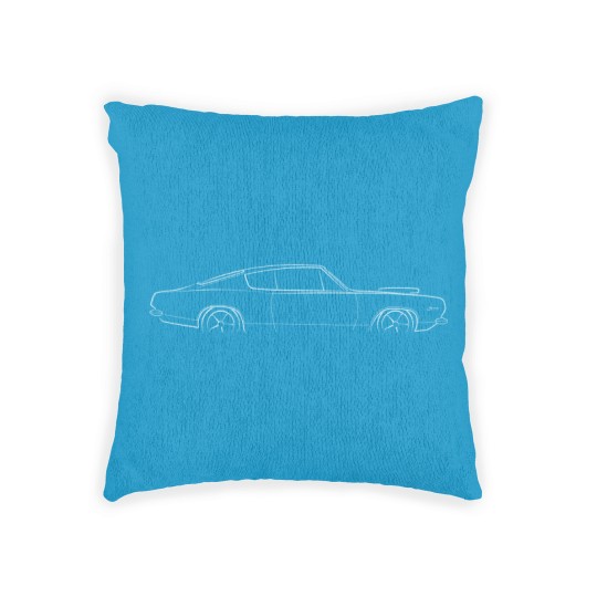 Discover 1969 Plymouth Barracuda - profile stencil, white - Plymouth Barracuda - Woven Pillows