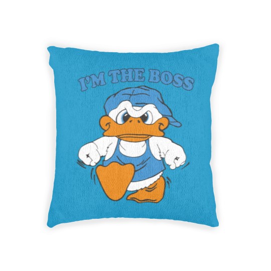 Discover I'm The Boss Duck Woven Pillows 90s Cartoon Tourist Woven Pillows