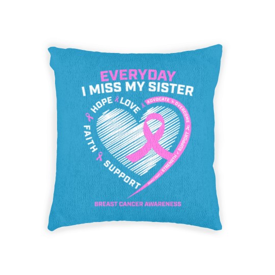 Discover Loving Memory Woven Pillows Sister Breast Cancer Awareness Woven Pillows