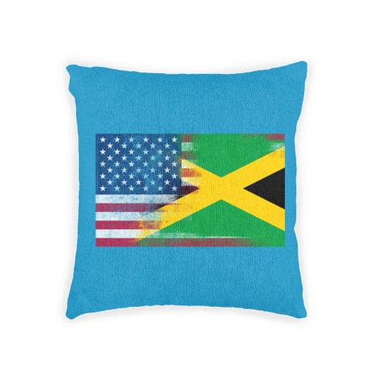 Discover Jamaican American Half Jamaica Half America Flag Woven Pillows