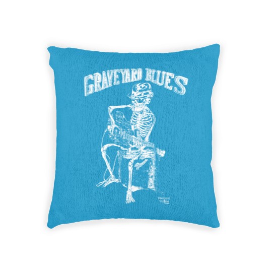 Discover Vintage 90s GRAVEYARD BLUES fashion victim Woven Pillows skull