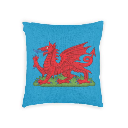 Discover Wales Red Dragon National Flag Symbol Woven Pillows