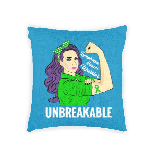 Discover Lymphoma Cancer Awareness Warrior Unbreakable Support - Lymphoma Cancer - Woven Pillows