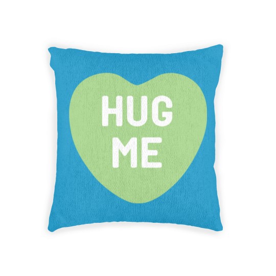 Discover Hug Me Green Candy Heart Woven Pillows
