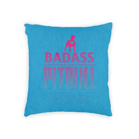 Discover Badass pitbull Mom Woven Pillows