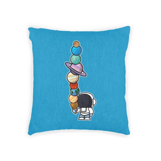 Discover Astronaut Ice Cream Eating Planet Woven Pillows