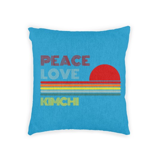Discover Peace Love Kimchi Retro Vintage Woven Pillows