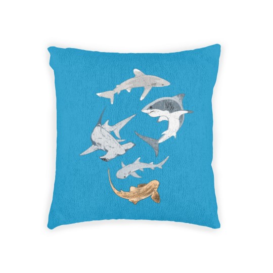 Discover Types of Sharks Collection Woven Pillows