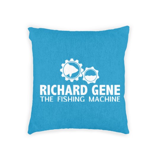 Discover richard gene the fishing machine Woven Pillows