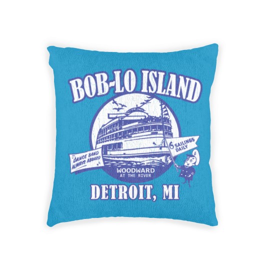 Discover Boblo Island, Detroit MI (vintage distressed look) - Detroit - Woven Pillows