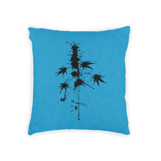 Discover Watercolor/Splatter cannabis plant Woven Pillows