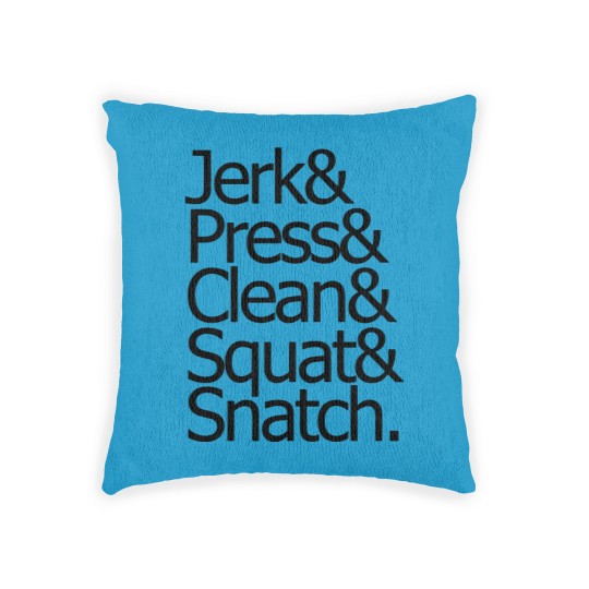 Discover jerk & press & clean & squat & snatch Woven Pillows