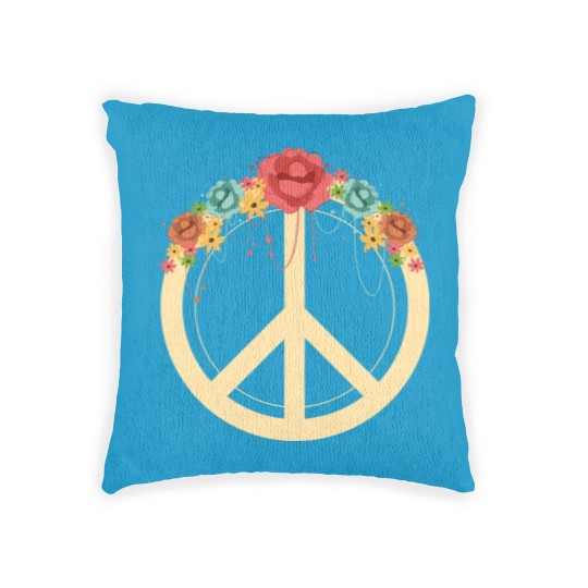 Discover Floral Peace Symbol Hippie Lover Peace Sign Woven Pillows