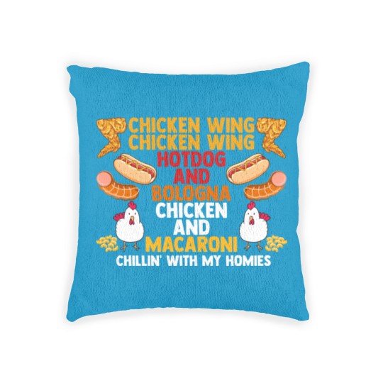 Discover Chicken Wing Macaroni Song Foodie Music Lover Woven Pillows