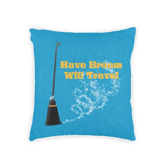Discover Funny Have Broom Will Travel Halloween Woven Pillows
