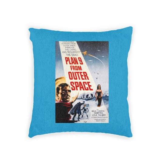 Discover Plan 9 From Outer Space, Retro Space Movie Poster Art Woven Pillows,  Cult Classic Woven Pillows,  Sci-Fi Art, Vintage   Graphic Woven Pillows, Horror Movie Print