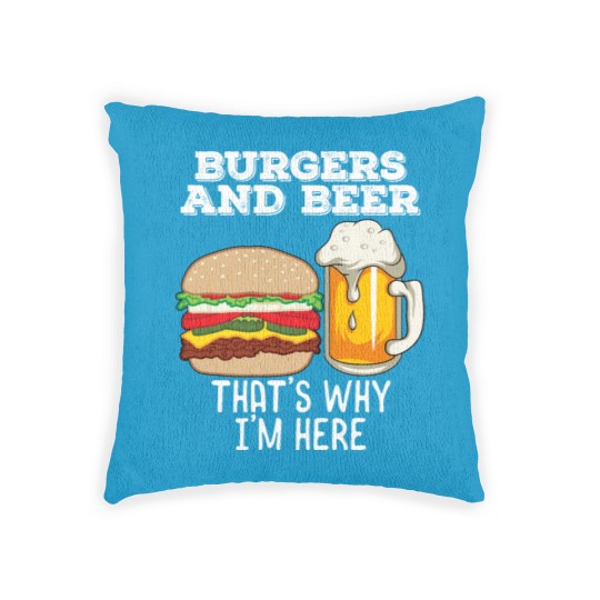 Discover BBq Barbecue Quote Burgers & Beer Fast Food Lover Woven Pillows