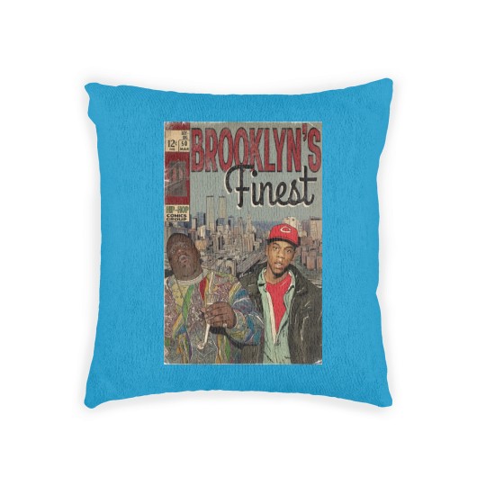 Discover Jay-z and Biggie - Brooklyns Finest Comic Book Art Woven Pillows