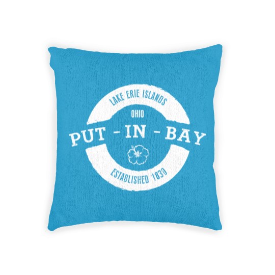 Discover Put in Bay Ohio, Est. 1830 - Vintage & Distressed Woven Pillows Woven Pillows