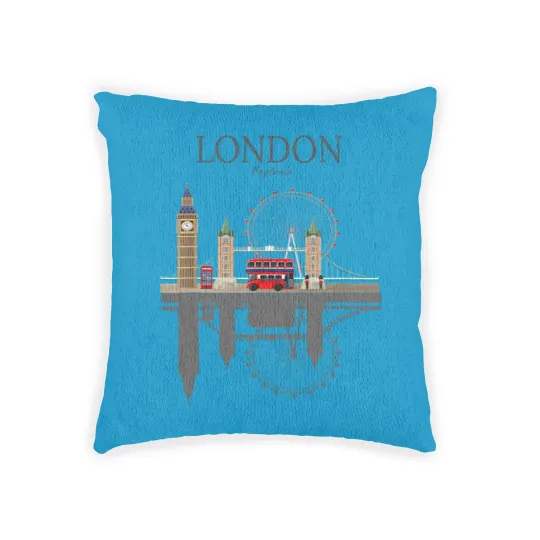 Discover London Souvenir City Vintage British UK Woven Pillows