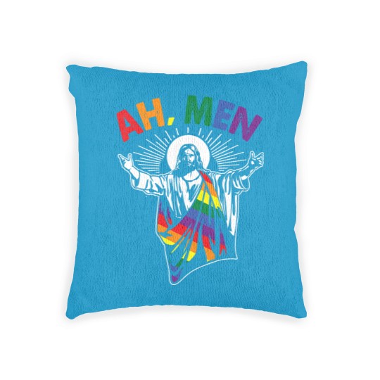 Discover Ah Men Gay Jesus Christian Woven Pillows