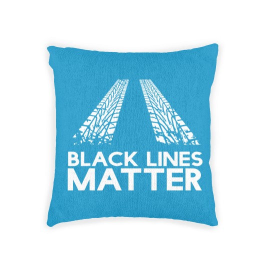 Discover Black Lines Matter! Drift Car Guys Funny Racing Woven Pillows