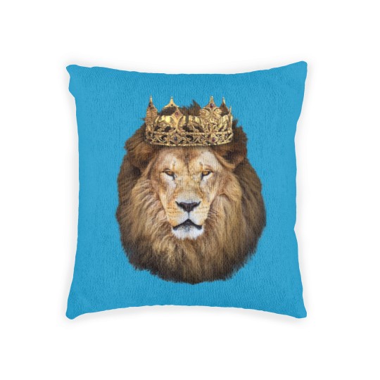 Discover Lion Head Golden Crown Art Canvas King Woven Pillows