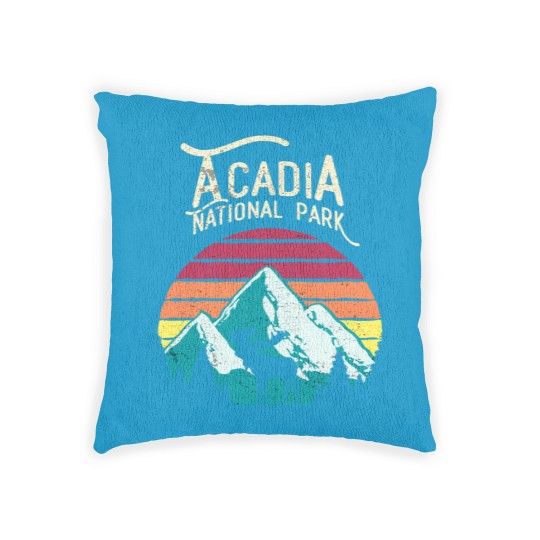 Discover Vintage Acadia National Park Maine Mountains Moose Woven Pillows