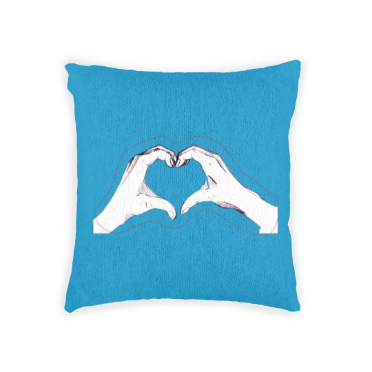 Discover Two hands making a heart Woven Pillows