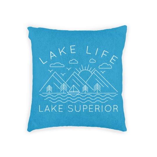 Discover Lake Superior - Lake Life Geometric Illustration - Lake Superior - Woven Pillows