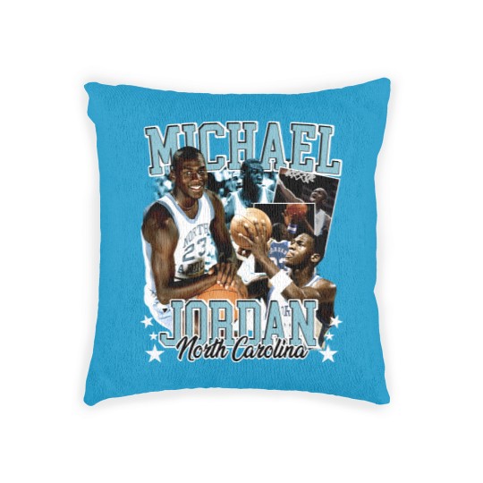 Discover Michael Jordan UNC 90s Style Vintage Bootleg Woven Pillows graphic Woven Pillows