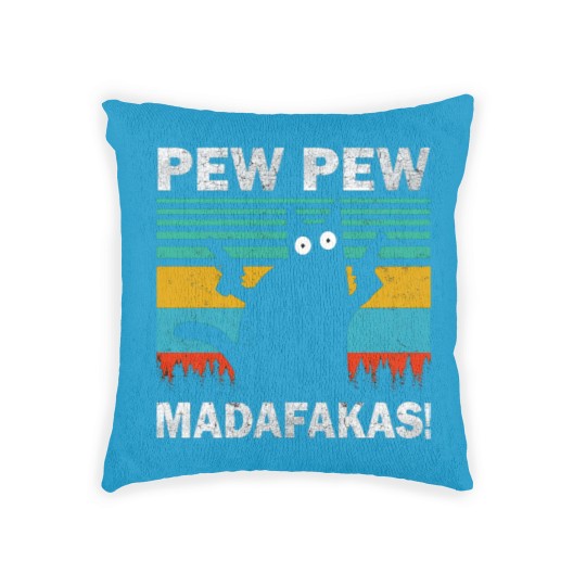 Discover CAT PEW PEW MADAFAKAS VINTAGE Woven Pillows Woven Pillows