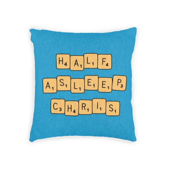 Discover half asleep chris Woven Pillows