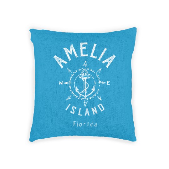 Discover Amelia Island Nautical Compass Rose Florida birthd Woven Pillows