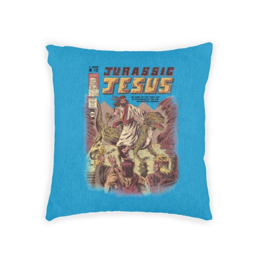 Discover JURASSIC JESUS Woven Pillows