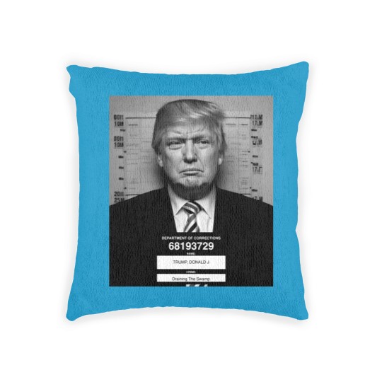 Discover Trump Mugshot Woven Pillows