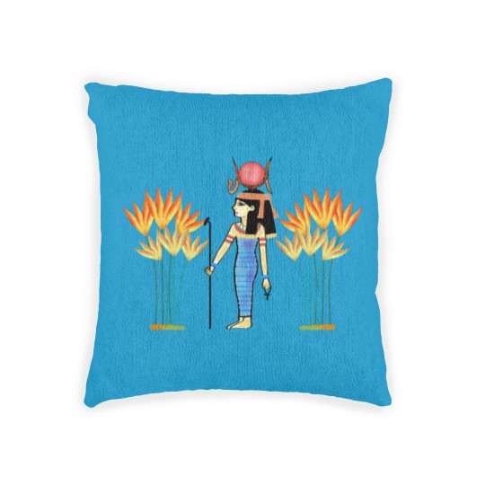 Discover Hathor goddess of love Egypt plant legendary art Woven Pillows